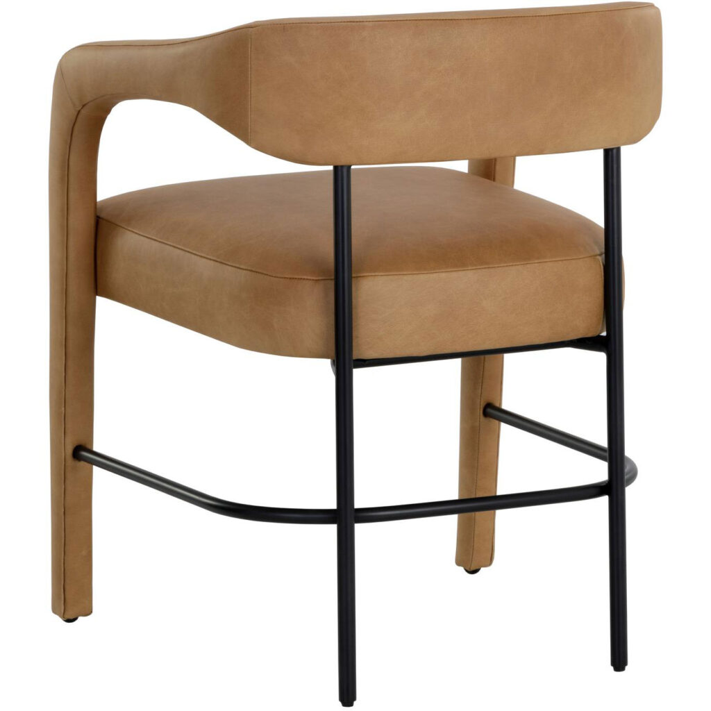 Mavia Dining Armchair - Ludlow Sesame Leather - Image 4