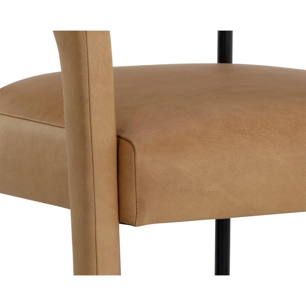 Mavia Dining Armchair - Ludlow Sesame Leather - Image 6