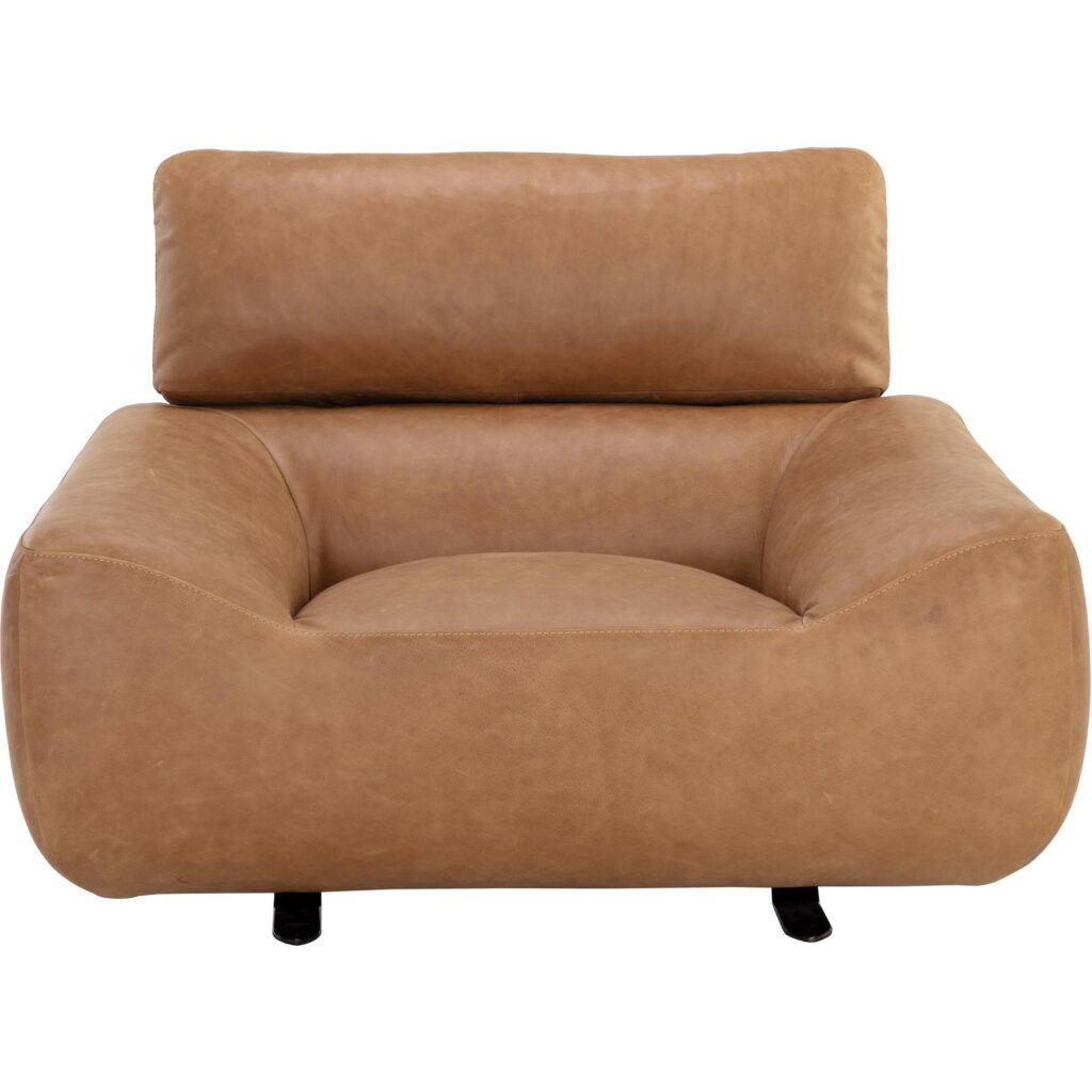 Paget Glider Lounge Chair - Camel Leather - Image 2