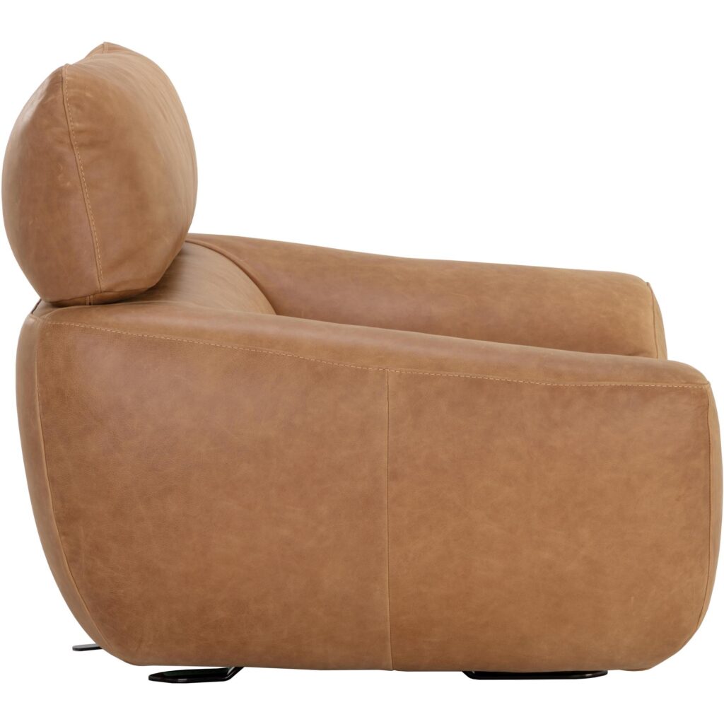 Paget Glider Lounge Chair - Camel Leather - Image 3