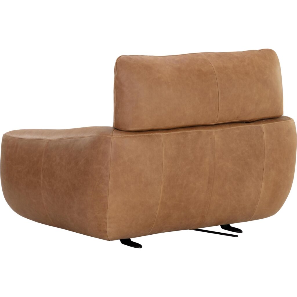 Paget Glider Lounge Chair - Camel Leather - Image 4