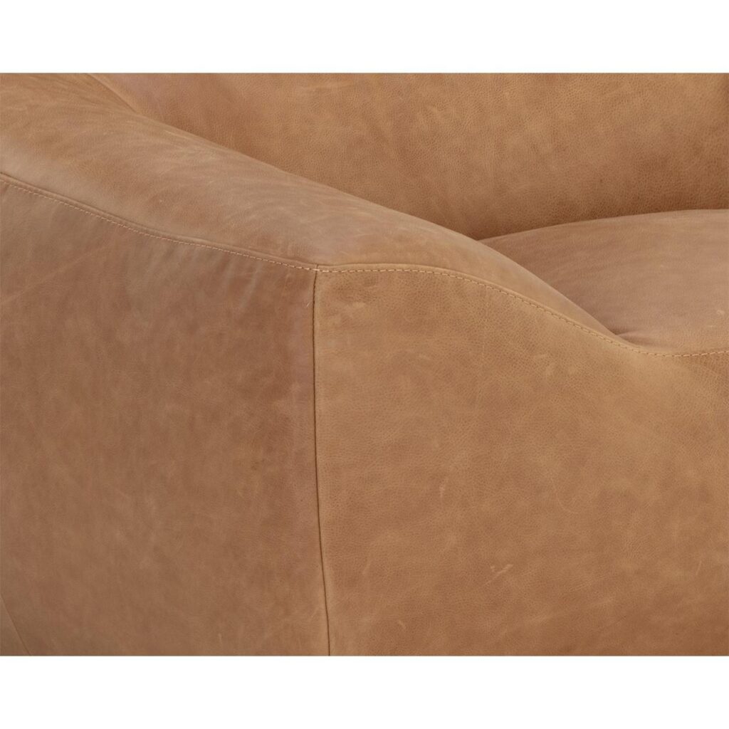 Paget Glider Lounge Chair - Camel Leather - Image 6