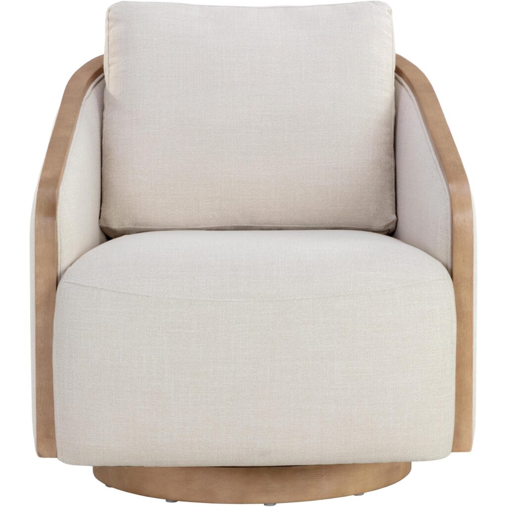 Tasia Swivel Lounge Chair - Effie Linen - Image 2