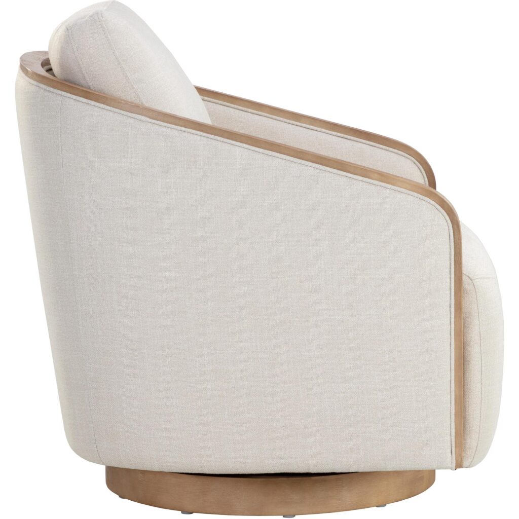 Tasia Swivel Lounge Chair - Effie Linen - Image 3