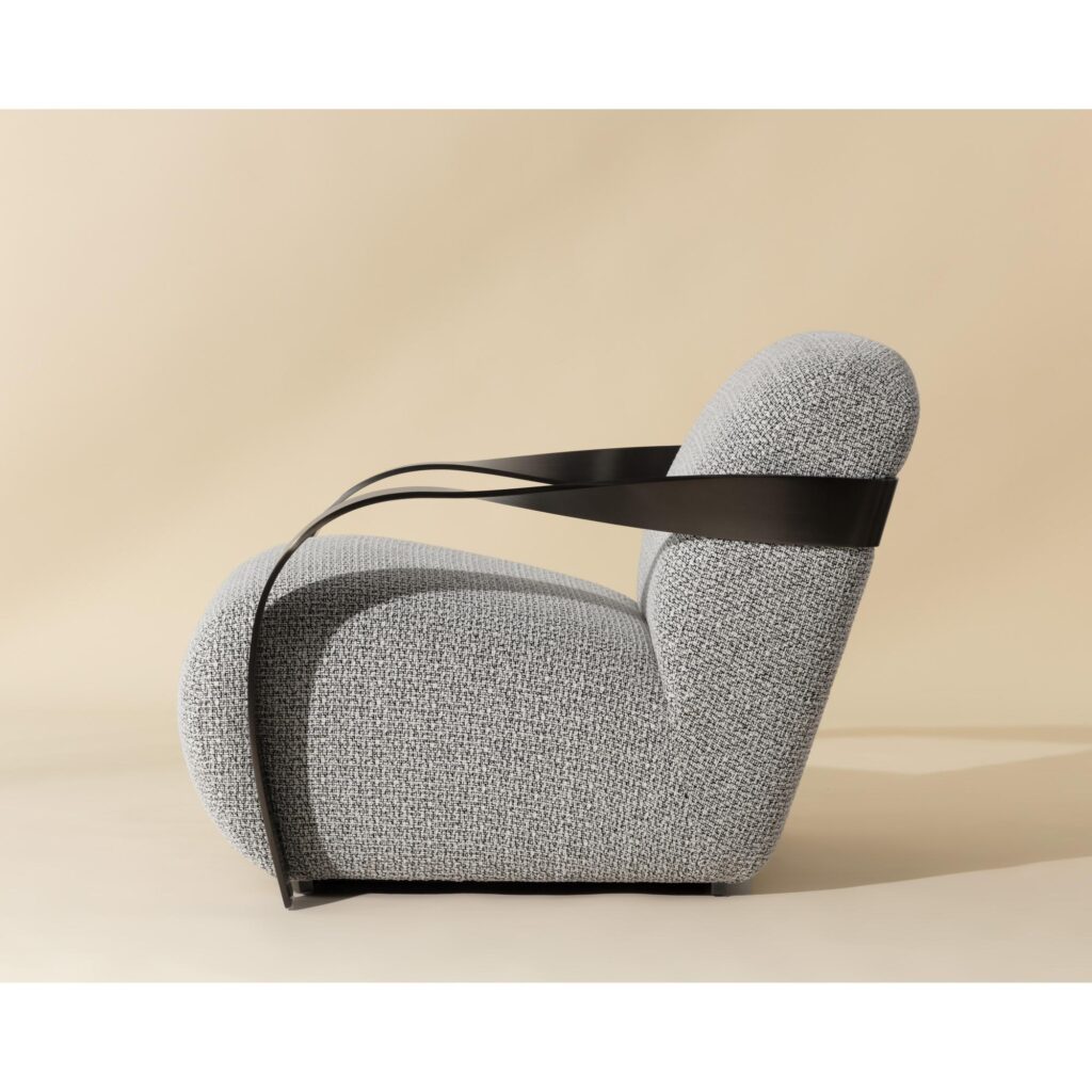 Sonesta Lounge Chair - Dark Bronze - Helios Check Black - Image 3