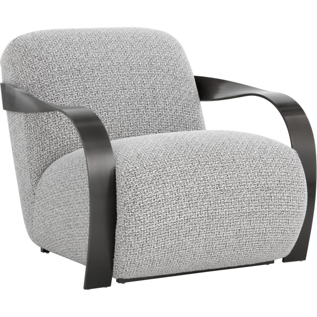 Sonesta Lounge Chair - Dark Bronze - Helios Check Black - Image 7