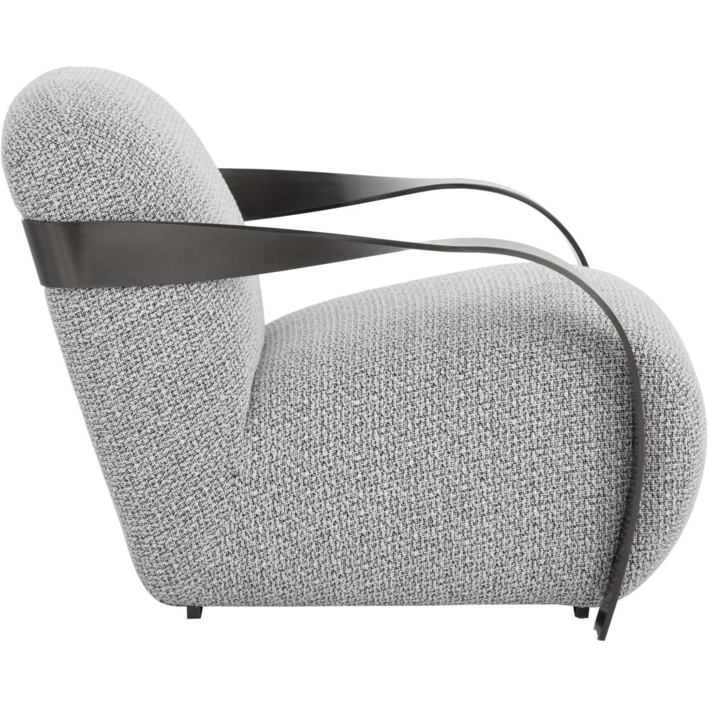 Sonesta Lounge Chair - Dark Bronze - Helios Check Black - Image 9