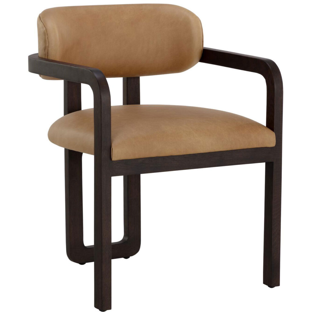 Madrone Dining Armchair - Brown - Ludlow Sesame Leather