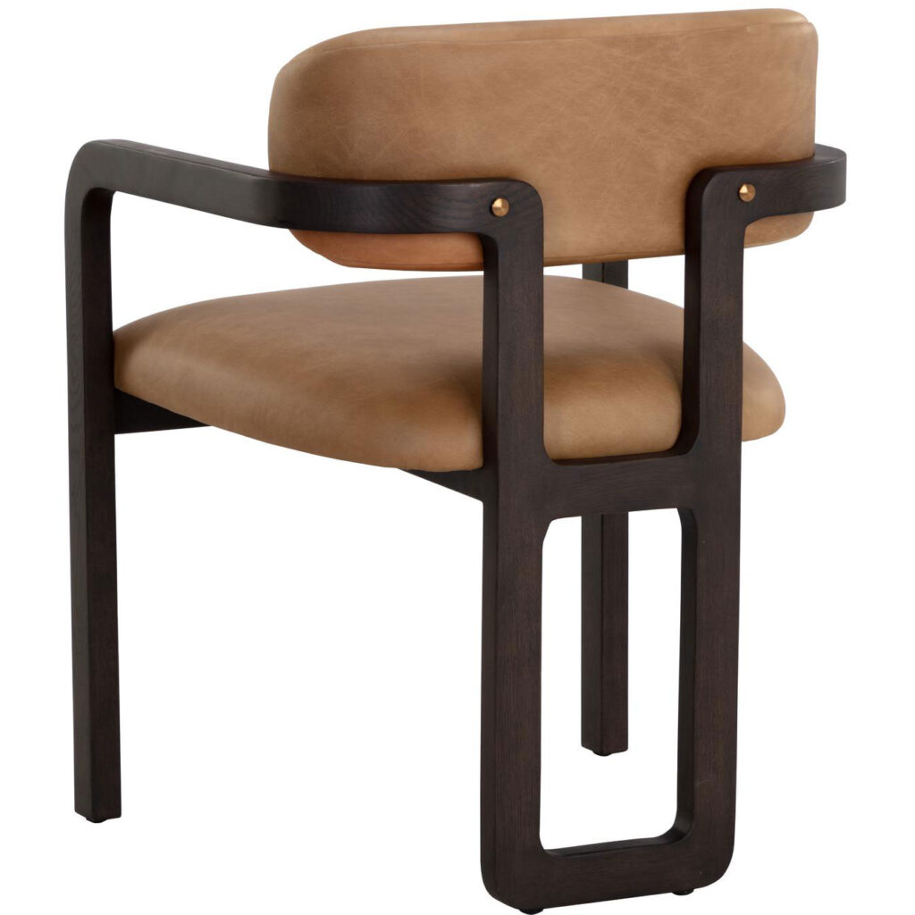 Madrone Dining Armchair - Brown - Ludlow Sesame Leather - Image 4