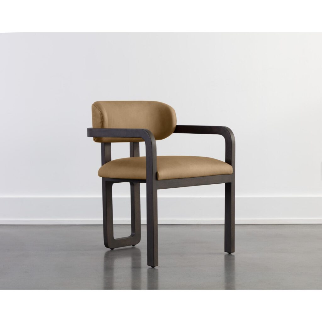 Madrone Dining Armchair - Brown - Ludlow Sesame Leather - Image 5