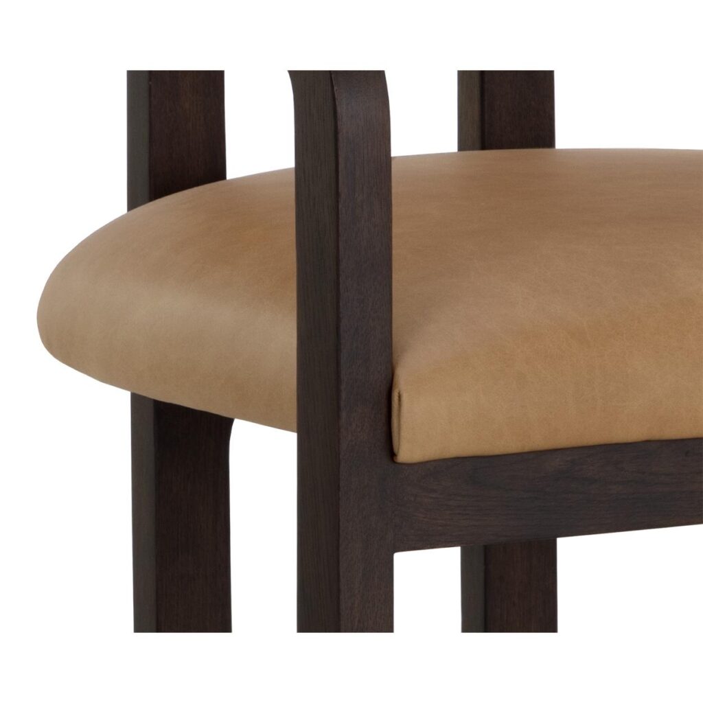 Madrone Dining Armchair - Brown - Ludlow Sesame Leather - Image 6