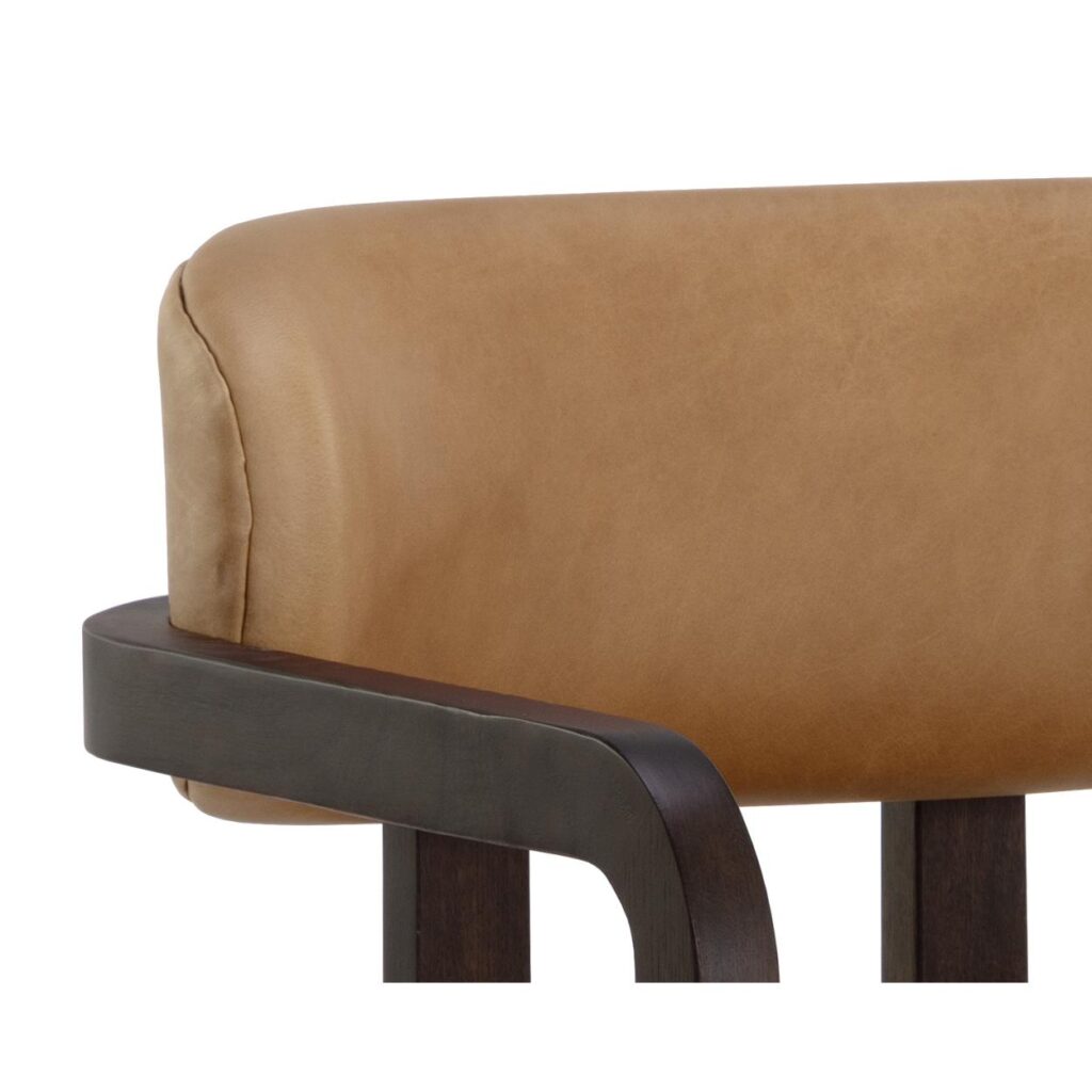 Madrone Dining Armchair - Brown - Ludlow Sesame Leather - Image 7