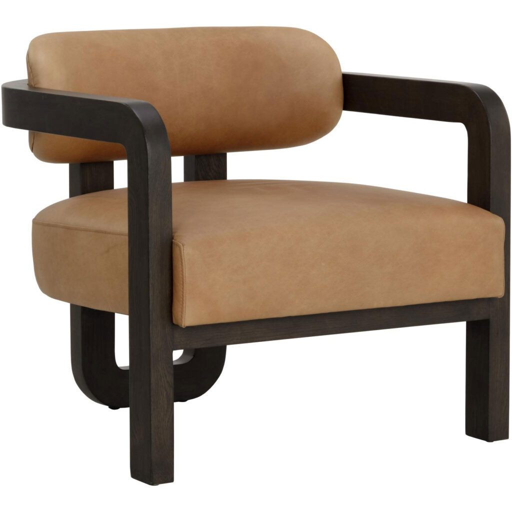 Madrone Lounge Chair - Brown - Ludlow Sesame Leather