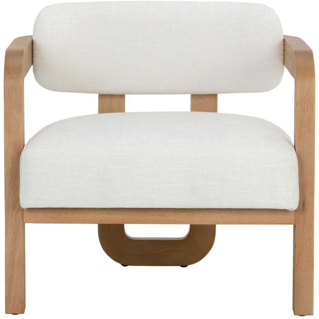 Madrone Lounge Chair - Rustic Oak - Heather Ivory Tweed - Image 2