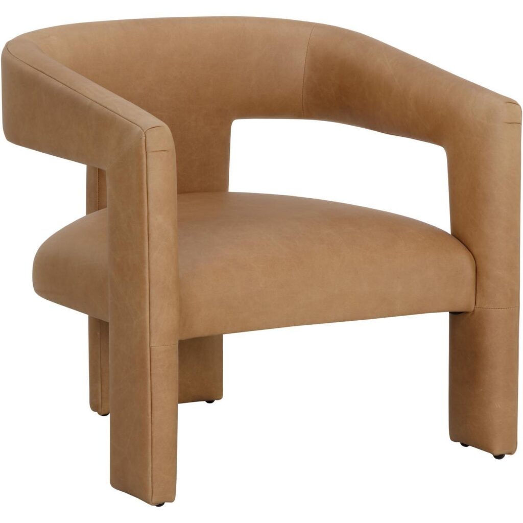 Cobourg Lounge Chair - Ludlow Sesame Leather