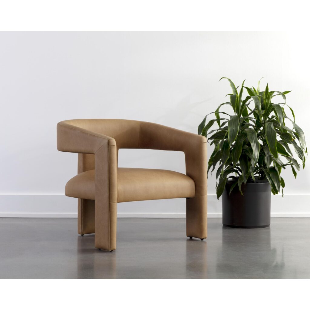 Cobourg Lounge Chair - Ludlow Sesame Leather - Image 5