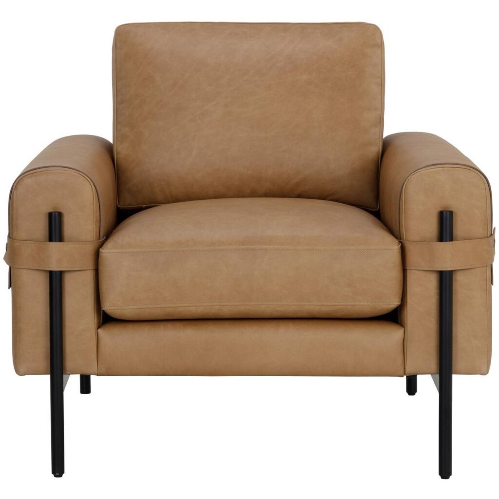 Camus Armchair - Ludlow Sesame Leather - Image 2