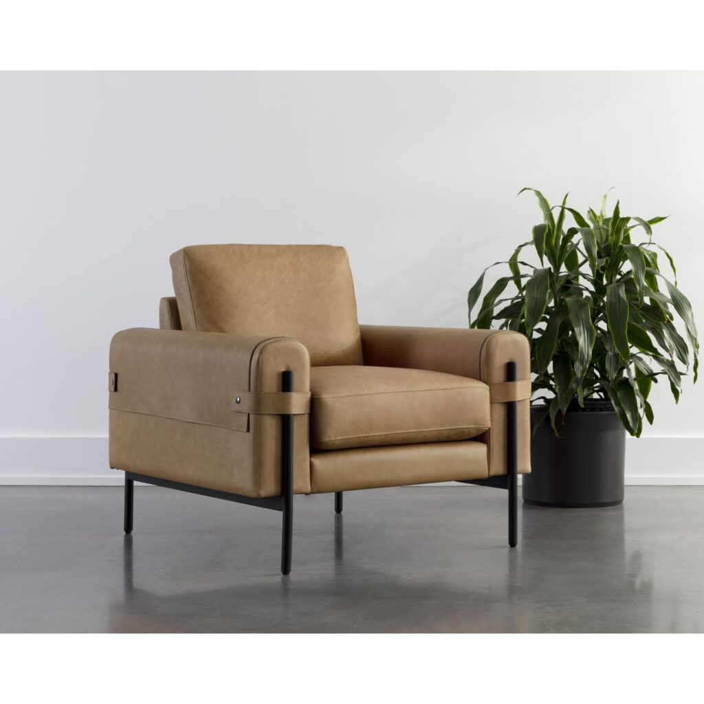 Camus Armchair - Ludlow Sesame Leather - Image 5