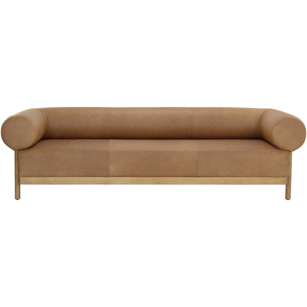 Bromley Sofa - Rustic Oak - Ludlow Sesame Leather - Image 2