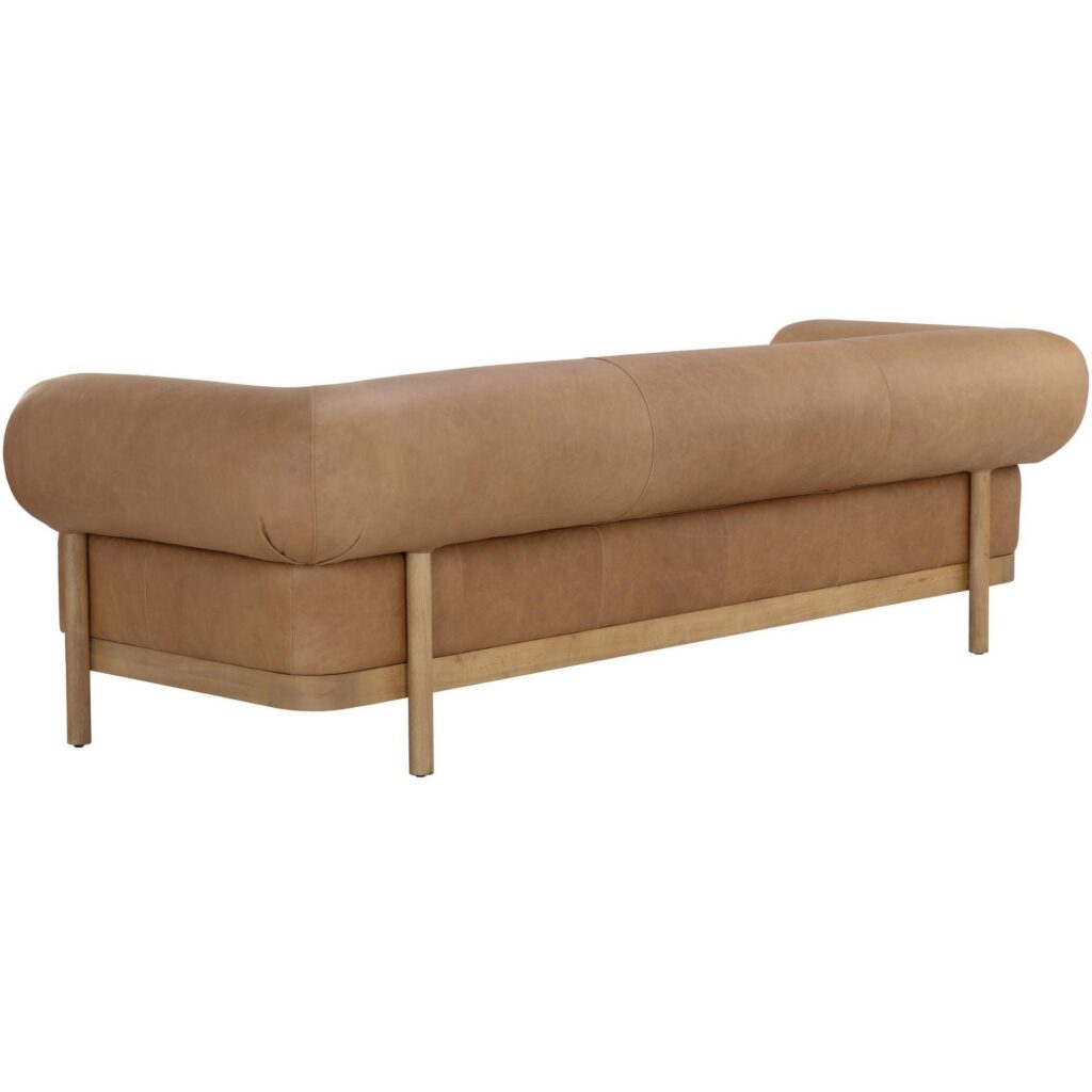 Bromley Sofa - Rustic Oak - Ludlow Sesame Leather - Image 3