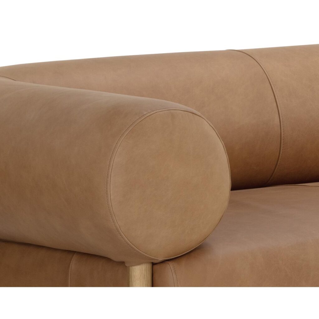 Bromley Sofa - Rustic Oak - Ludlow Sesame Leather - Image 4