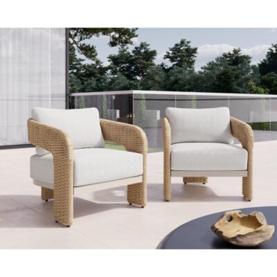 Pylos Lounge Chair - Natural / Louis Cream 111596 111596 PYLOS LOUNGE CHAIR NATURAL LOUIS CREAM 5