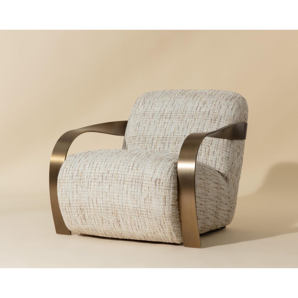 Sonesta Lounge Chair - Antique Brass - Haute Cobblestone