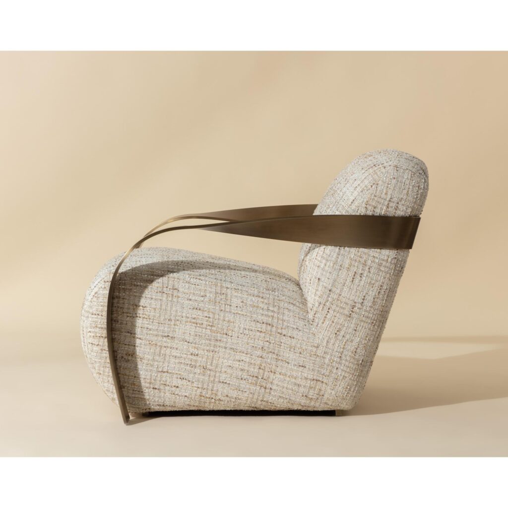 Sonesta Lounge Chair - Antique Brass - Haute Cobblestone - Image 3