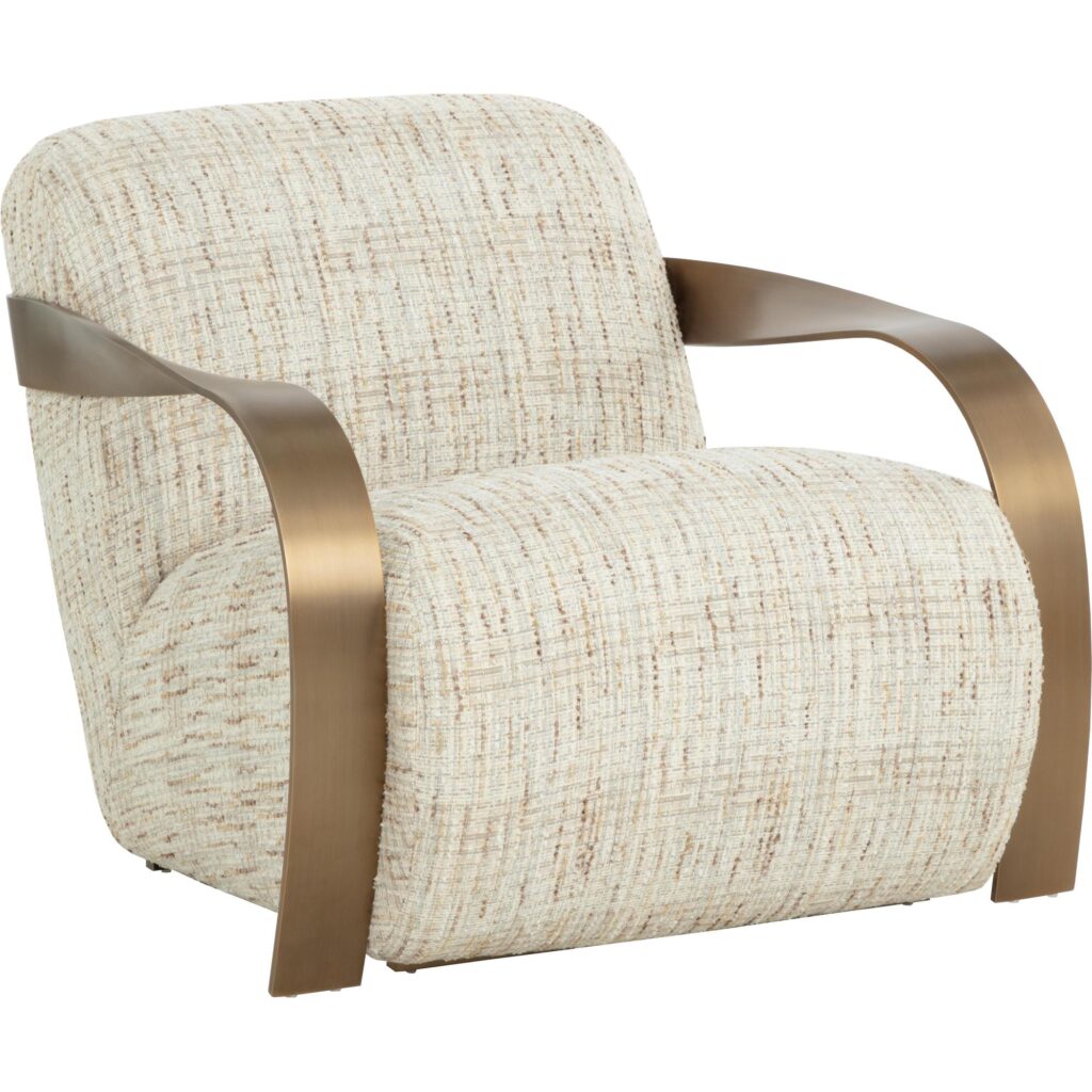 Sonesta Lounge Chair - Antique Brass - Haute Cobblestone - Image 7