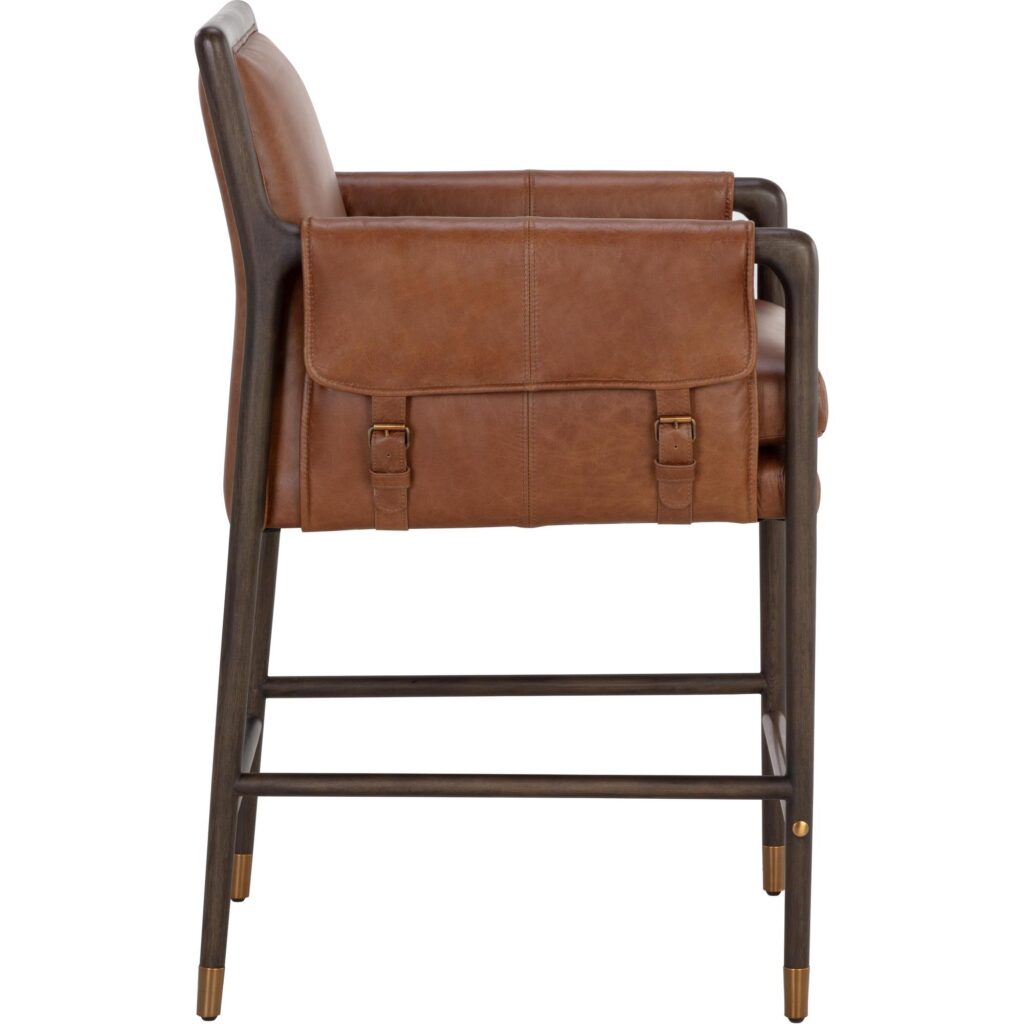 Mauti Counter Stool - Brown - Shalimar Tobacco Leather - Image 3