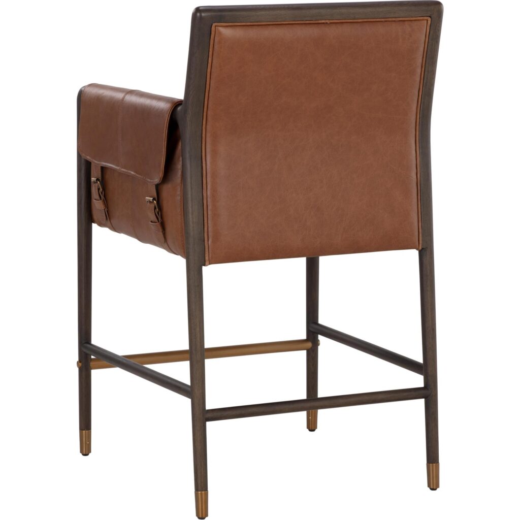 Mauti Counter Stool - Brown - Shalimar Tobacco Leather - Image 4