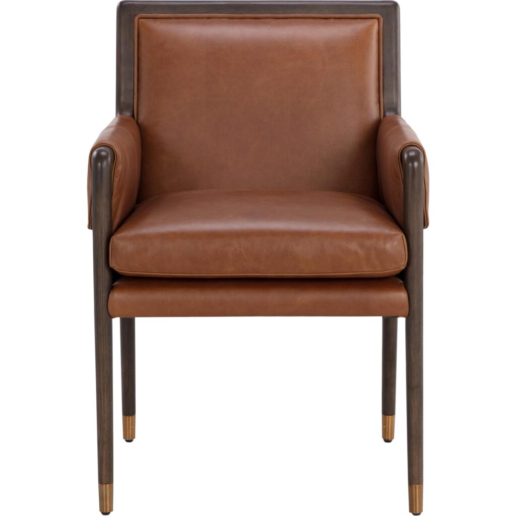 Mauti Dining Armchair - Brown - Shalimar Tobacco Leather - Image 2