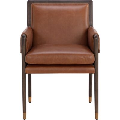 Mauti Dining Armchair - Brown - Shalimar Tobacco Leather 111655 111655 MAUTI DINING ARMCHAIR BROWN SHALIMAR TOBACCO LEATHER 1