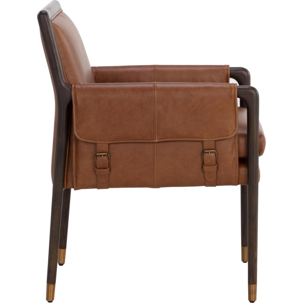 Mauti Dining Armchair - Brown - Shalimar Tobacco Leather - Image 3