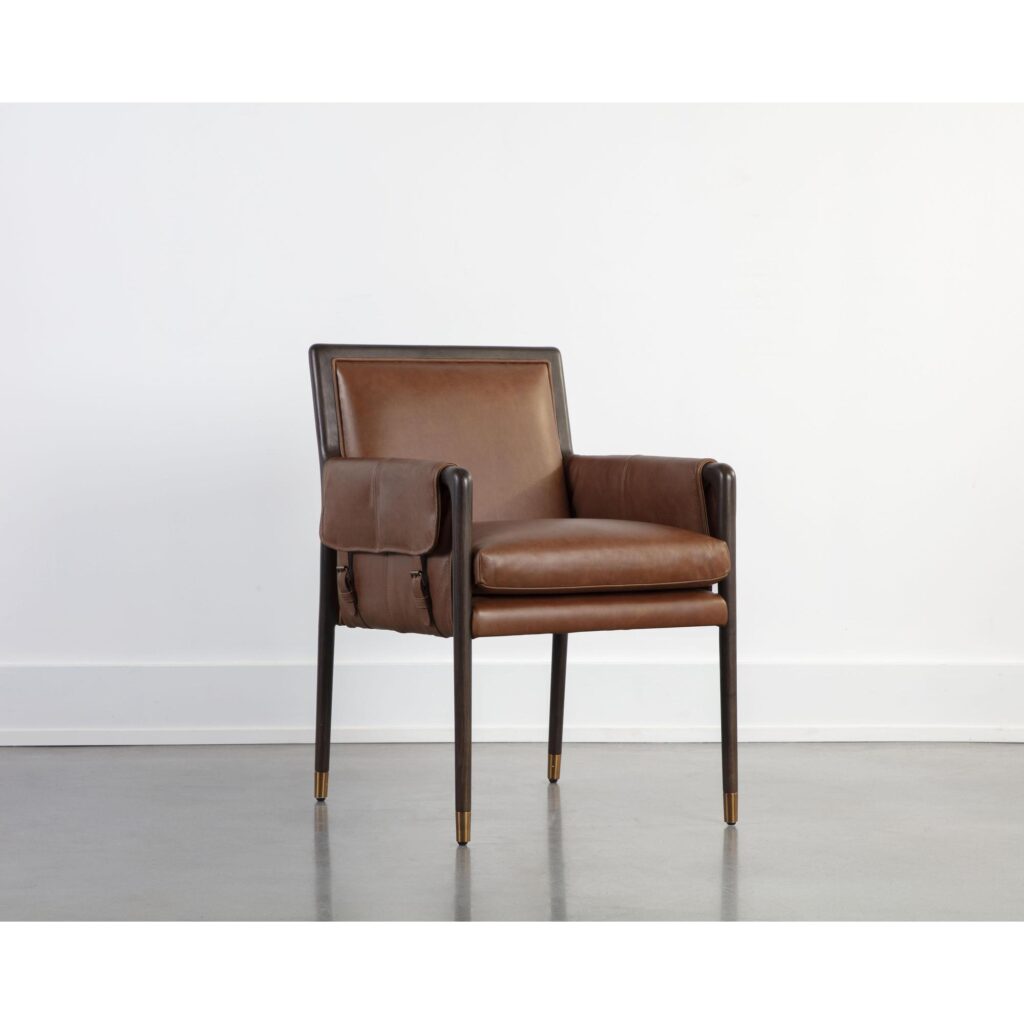 Mauti Dining Armchair - Brown - Shalimar Tobacco Leather - Image 5