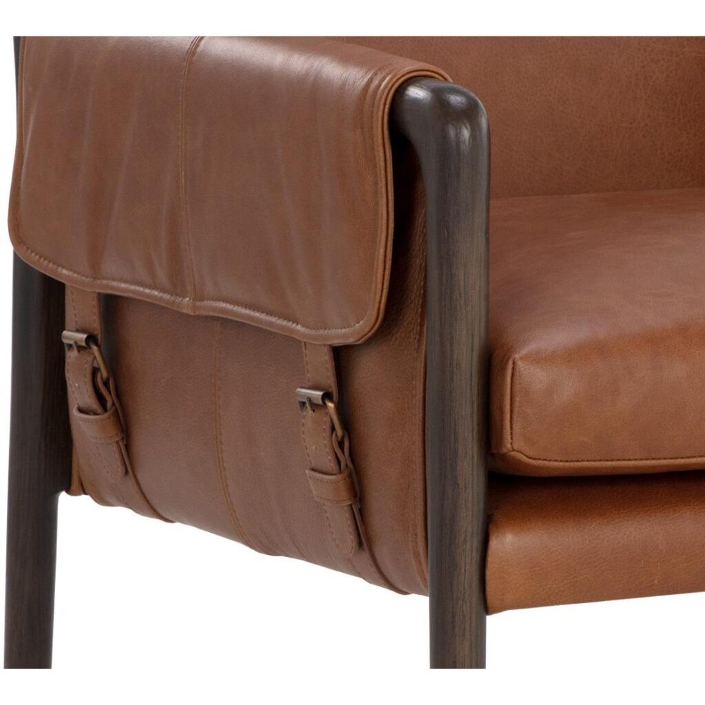 Mauti Dining Armchair - Brown - Shalimar Tobacco Leather - Image 6