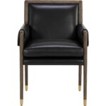Mauti Dining Armchair - Dark Brown - Cortina Black Leather 9 Mauti Dining Armchair - Dark Brown - Cortina Black Leather 111656 111656 MAUTI DINING ARMCHAIR DISTRESSED BROWN CORTINA BLACK LEATHER 1