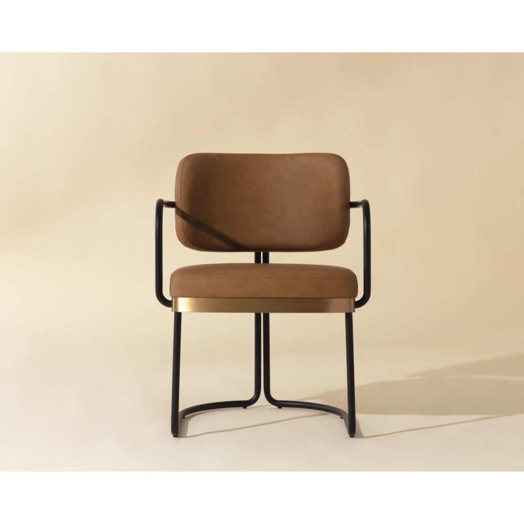 Jalen Dining Armchair - Milliken Cognac - Image 2