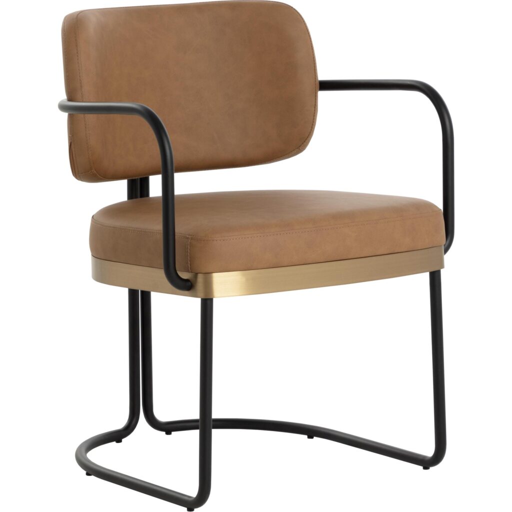 Jalen Dining Armchair - Milliken Cognac - Image 7