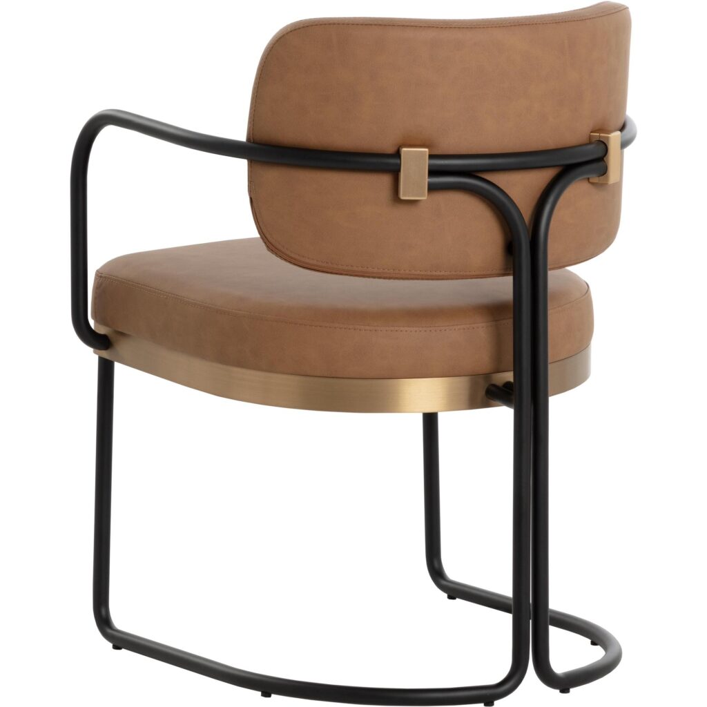 Jalen Dining Armchair - Milliken Cognac - Image 10