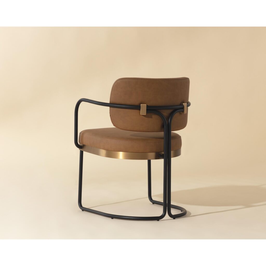 Jalen Dining Armchair - Milliken Cognac - Image 4