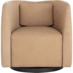 Emilie Swivel Lounge Chair - Nubuck Tan Leather 7 Emilie Swivel Lounge Chair - Nubuck Tan Leather - Image 2