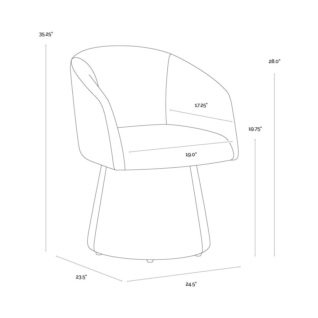 Etta Swivel Dining Armchair - Copley Cognac 6 Etta Swivel Dining Armchair - Copley Cognac - Image 6