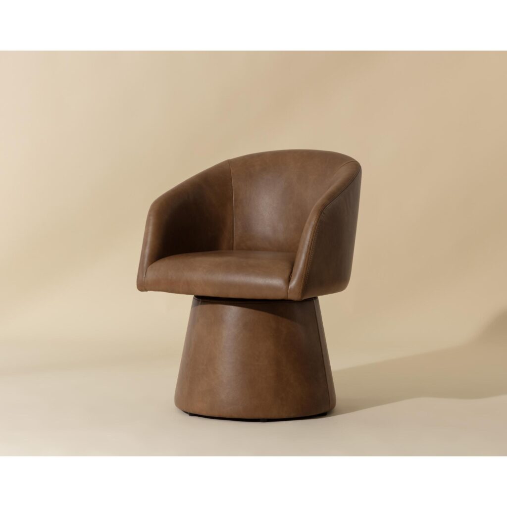 Etta Swivel Dining Armchair - Copley Cognac