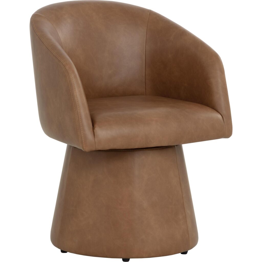 Etta Swivel Dining Armchair - Copley Cognac - Image 6