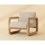 Nubo Lounge Chair - Noah Ecru / Nubuck Tan Leather 111787 111787 NUBO LOUNGE CHAIR NOAH ECRU NUBUCK TAN LEATHER