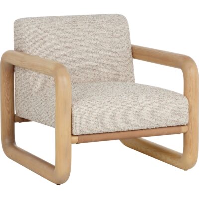 Nubo Lounge Chair - Noah Ecru / Nubuck Tan Leather