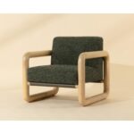 Nubo Lounge Chair - Noah Meadow / Ludlow Dark Olive Leather 111788 111788 NUBO LOUNGE CHAIR NOAH MEADOW LUDLOW DARK OLIVE LEATHER