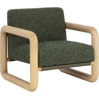 Nubo Lounge Chair - Noah Meadow / Ludlow Dark Olive Leather