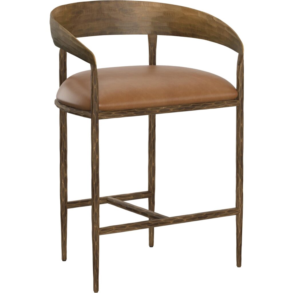 Zanatta Counter Stool - Tan Leather